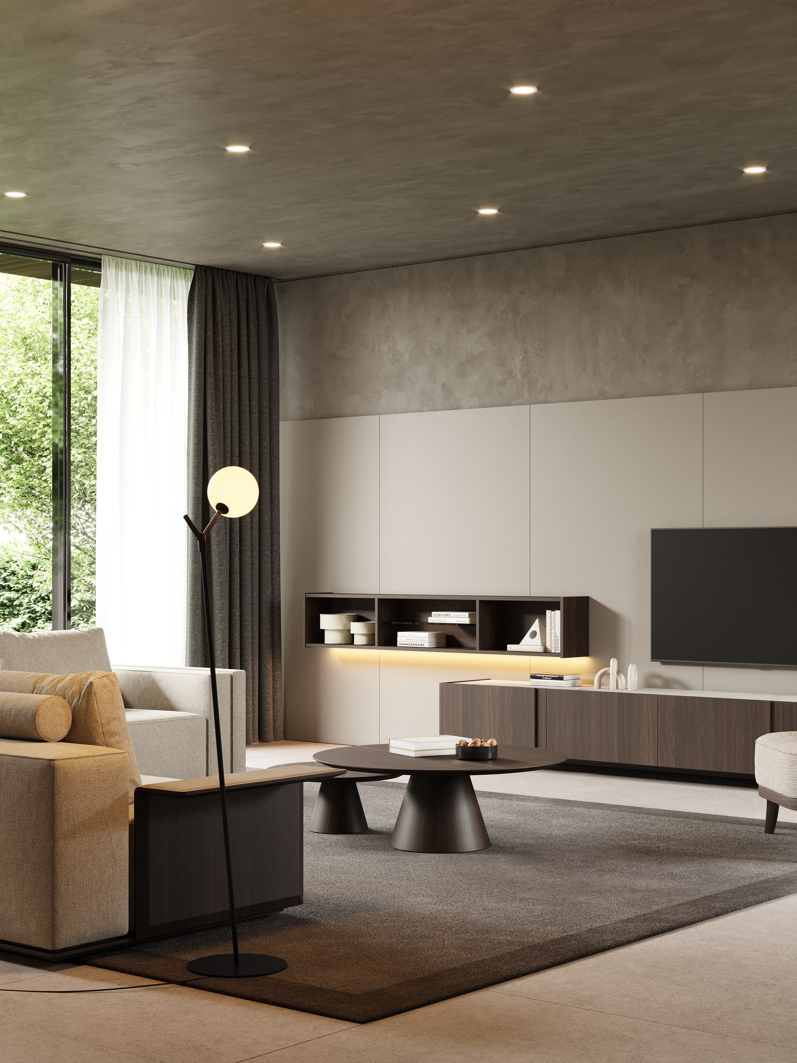 Низкий шкаф для телевизора из грецкого ореха Stylish Club Sevilha ARCH-00153343 - Вид №6