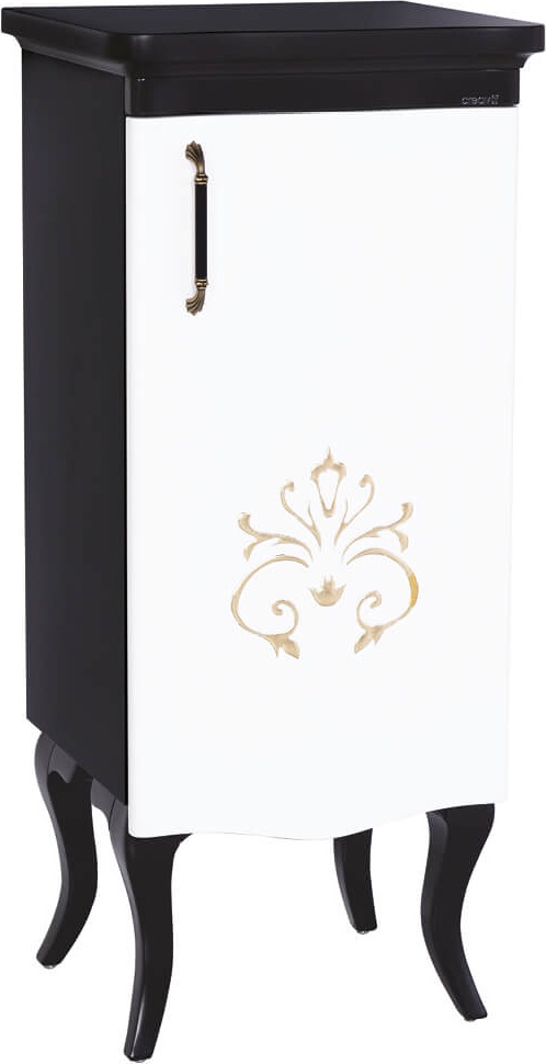 Антикварный высокий шкаф с рисунком, матовый черно-белый / AN2115.02.SB Antik Creavit  - Вид №1