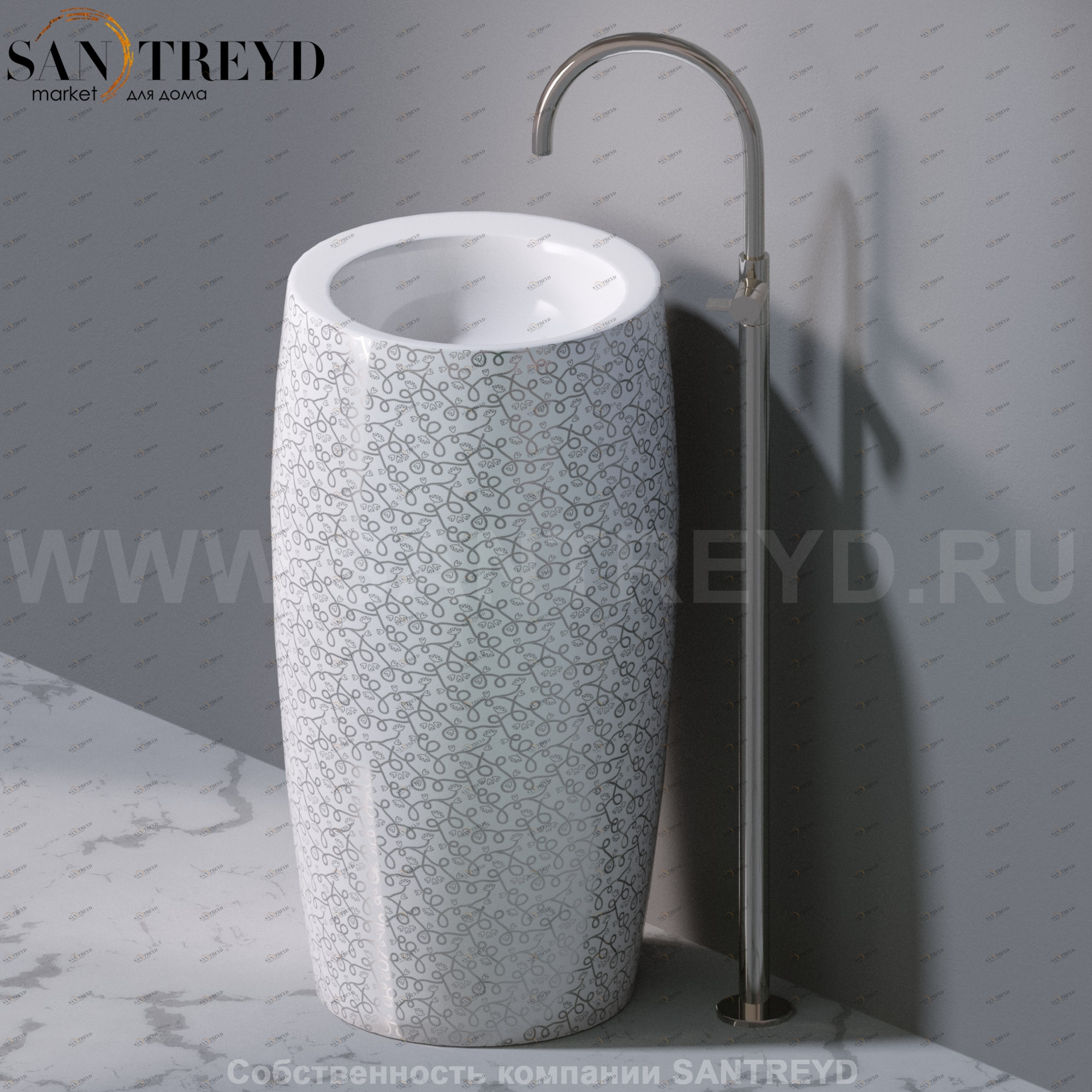 L100T0R0VT.400P Напольная раковина стоящая круглая A. e T. Italia SPOT AeT ITALIA TOTEM