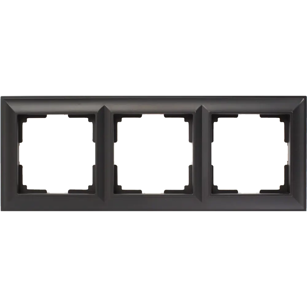 Рамка WERKEL Fiore для трёх розеток — элегантное объединение в чёрном матовом исполнении 82125350 STLM-0019679