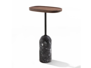 Овальный мраморный журнальный столик и столешница из ореха