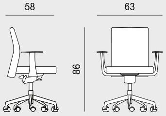 Viganò Вращающееся офисное кресло из ткани на колесиках Logika sun-id-1506217 - Вид №5