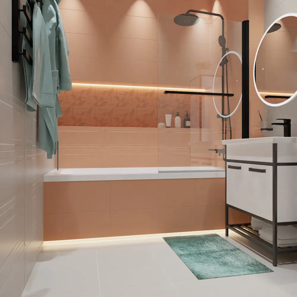 Плитка настенная Керамин Сонет 1Д 25x75 см 1.69 м² матовая цвет розовый 84348592 STLM-2182343 - Вид №5