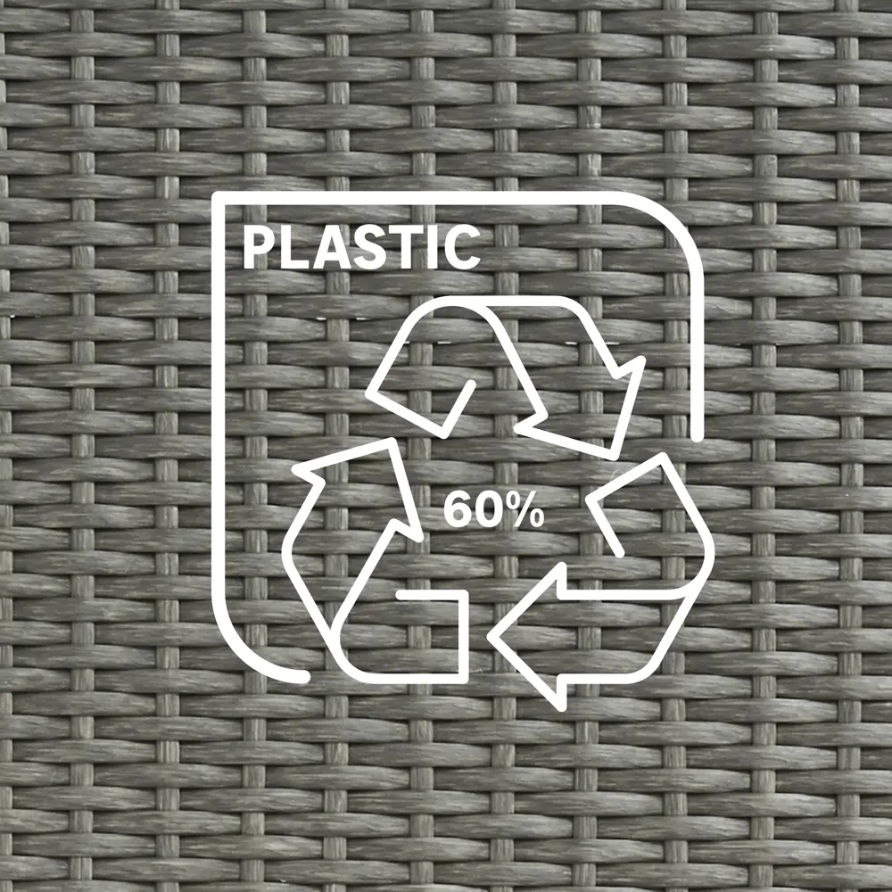 Кресло садовое Naterial Noa Fix 61.5x86x61.5 см искусственный ротанг серый/чёрный STLM-2023676 - Вид №6