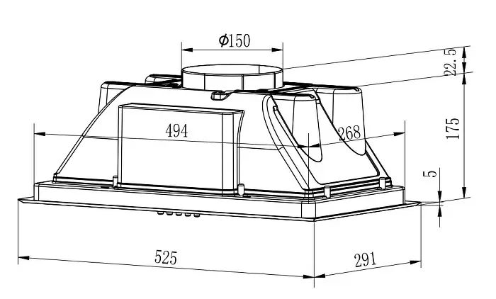 9152915 Вытяжка полновстраиваемая Evelux Margit 60 W белый STDN-0081455 - Вид №10