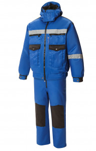 64891 Костюм "Профессионал" зимний василек-черный с СВП  Зимняя спецодежда  размер 52-54/170-176
