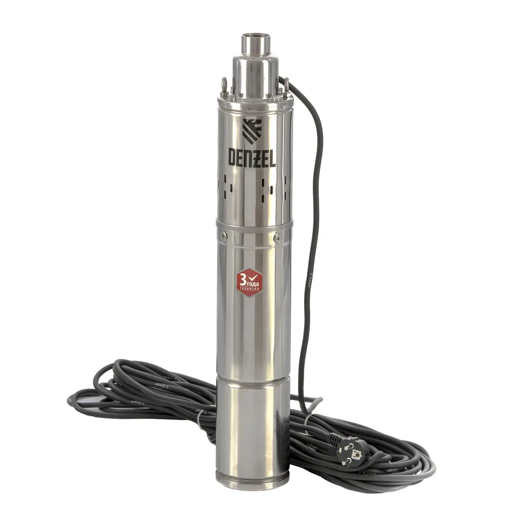 Насос садовый скважинный Denzel DWS-4-100 высота подъема 100 см кабель 20 м 1700 л/час STLM-2058432