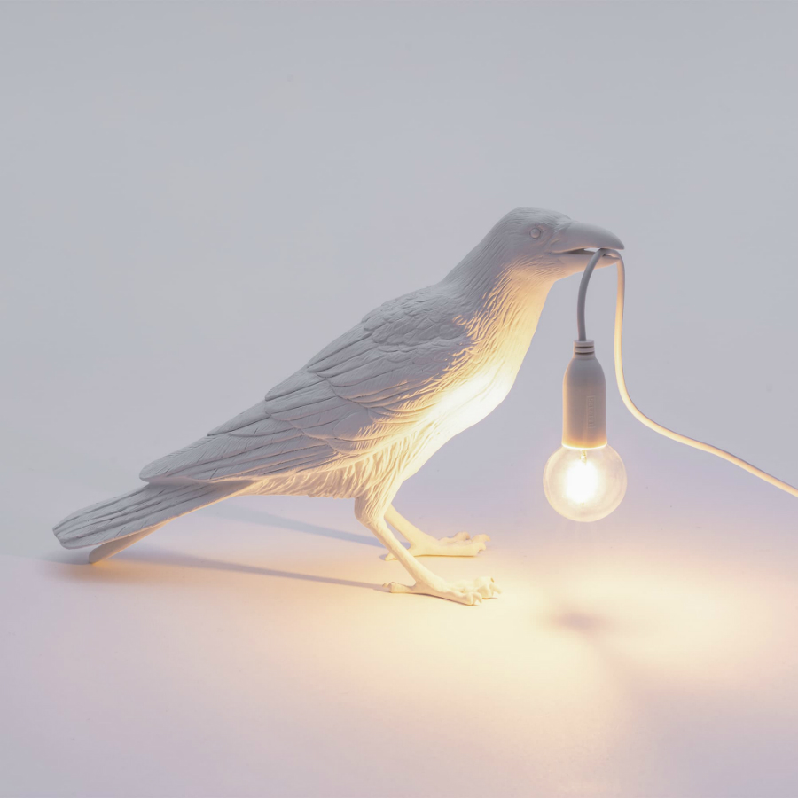 Светильник настольный Bird Lamp Waiting, белый Seletti 14732 - Вид №1