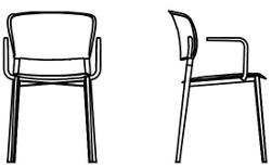 Desalto Стул из полипропилена штабелируемый с подлокотниками Ply 717 - Вид №6