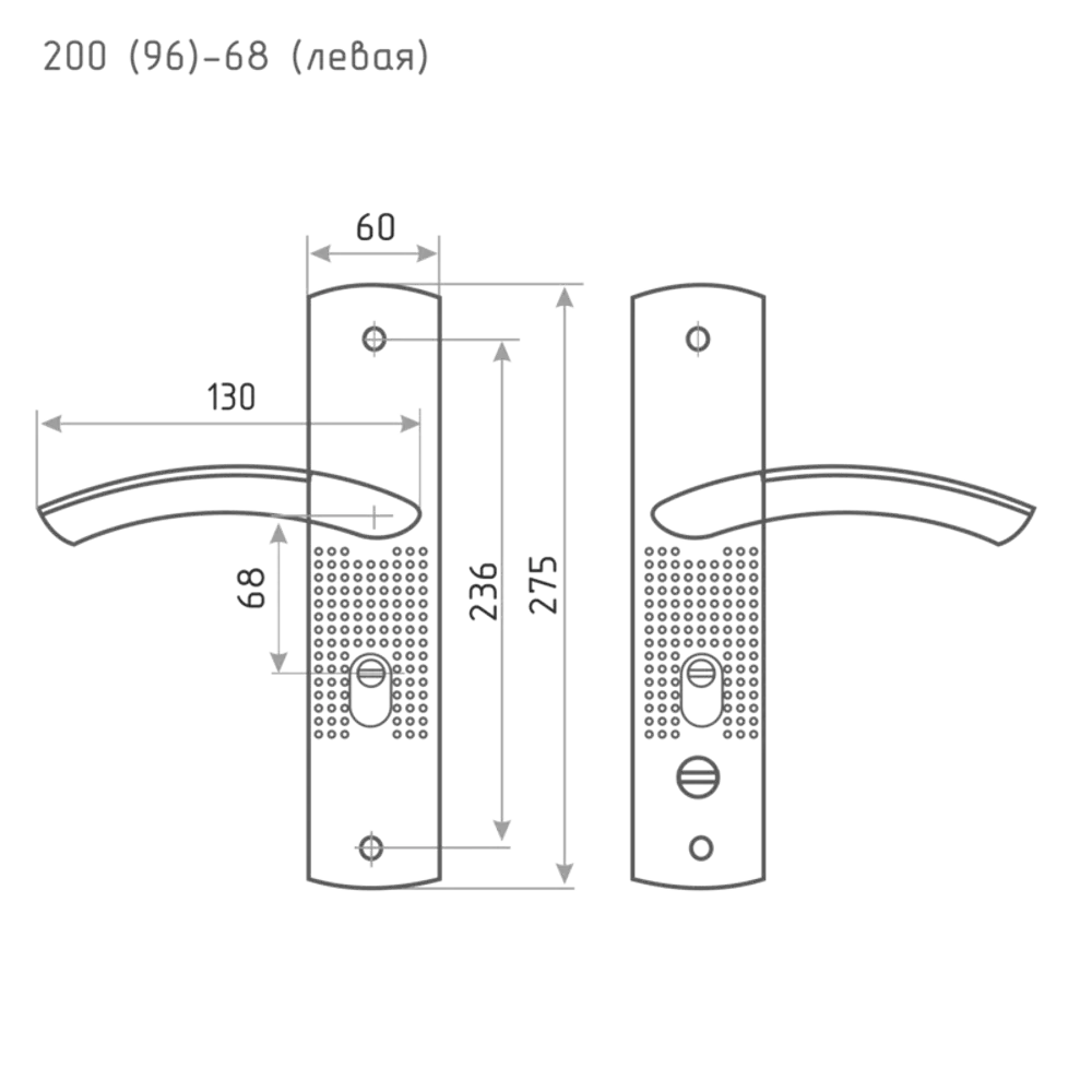 НОРА-М Ручка на планке для китайских дверей левосторонняя, матовый никель 85539452 STLM-1359725 - Вид №5
