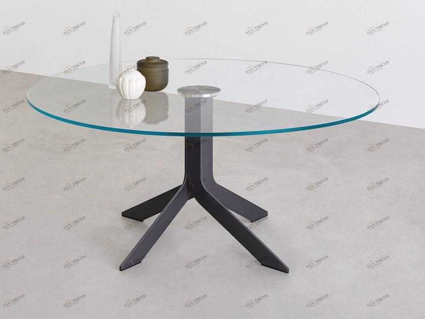 Desalto Круглый стол из стали и хрусталя sun-id-1383780