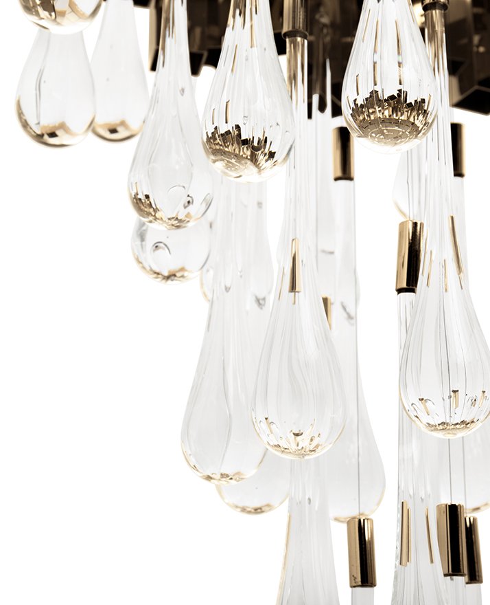 Люстра стеклянная 90х36 см золотая Trump KM0988P-8 DELIGHT COLLECTION ДИЗАЙНЕРСКИЕ 00-3883094 Золото;прозрачный  - Вид №3