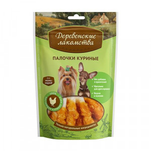 ПР0020579 Лакомство для собак мини пор.палочки кур 60г ДЕРЕВЕНСКИЕ ЛАКОМСТВА