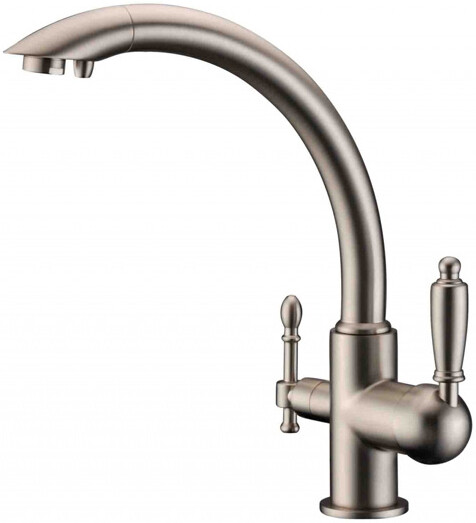 Смеситель ZorG Clean Water ZR 314 YF-33 NIСKEL для кухонной мойки, сталь