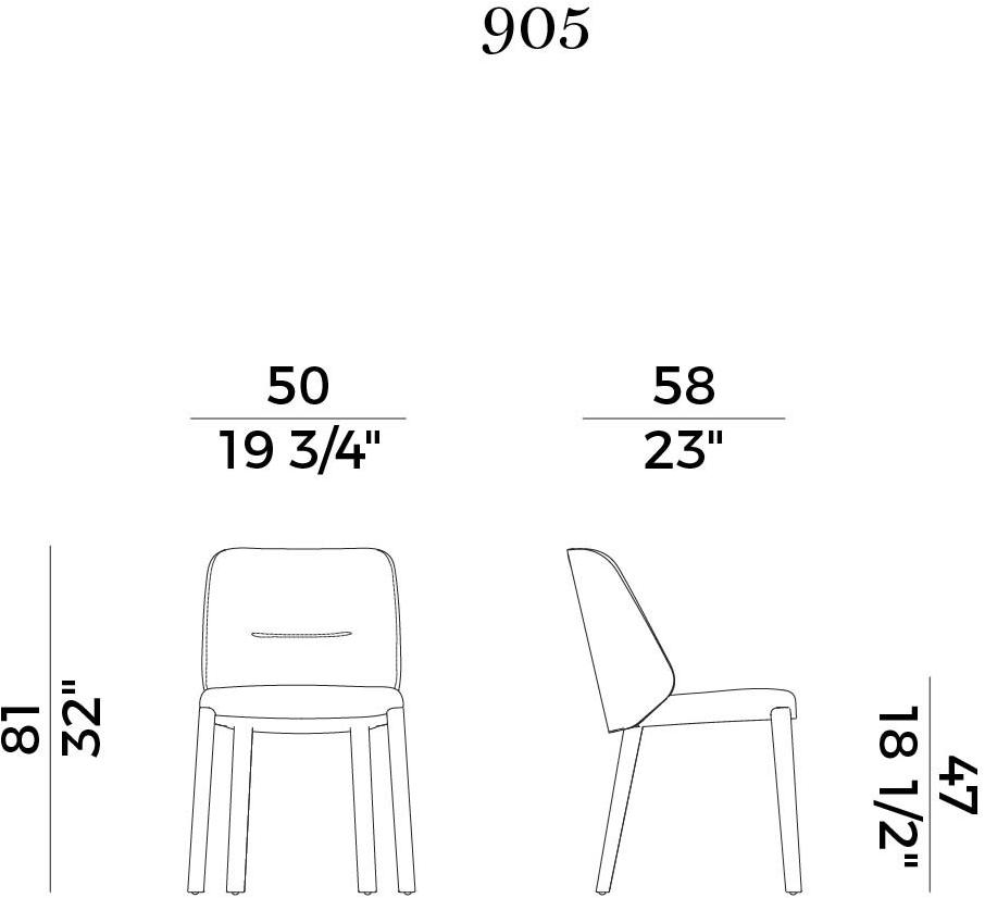 Potocco Стул из мягкой ткани Concha 905 - Вид №3
