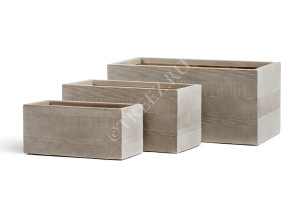 41.1019-0025-LM-60 Кашпо  ERGO - серия Graphics - Низкий прямоугольник - Капучино Цветочная коллекция