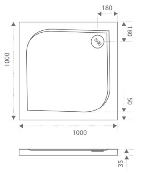 ЛП00006 Поддон Bas Квадро Santreyd - Вид №1