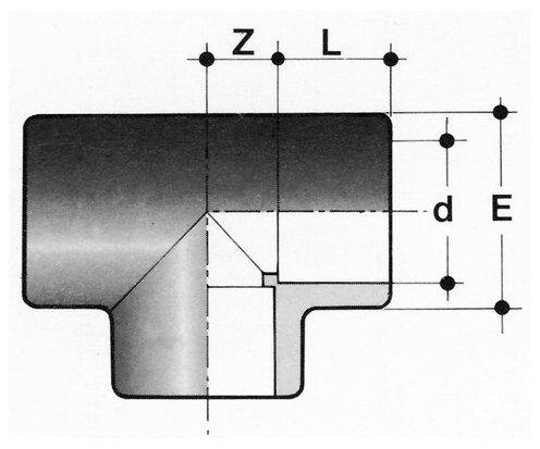 SANIT 122447010025 Тройник 90 ° ПВХ-U, независимо от того  - Вид №1