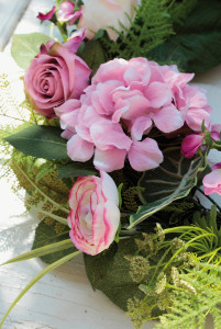 2647 510 a3 Искусственный венок 'лютик / роза / гортензия' Ø 50 см, розовый H-andreas