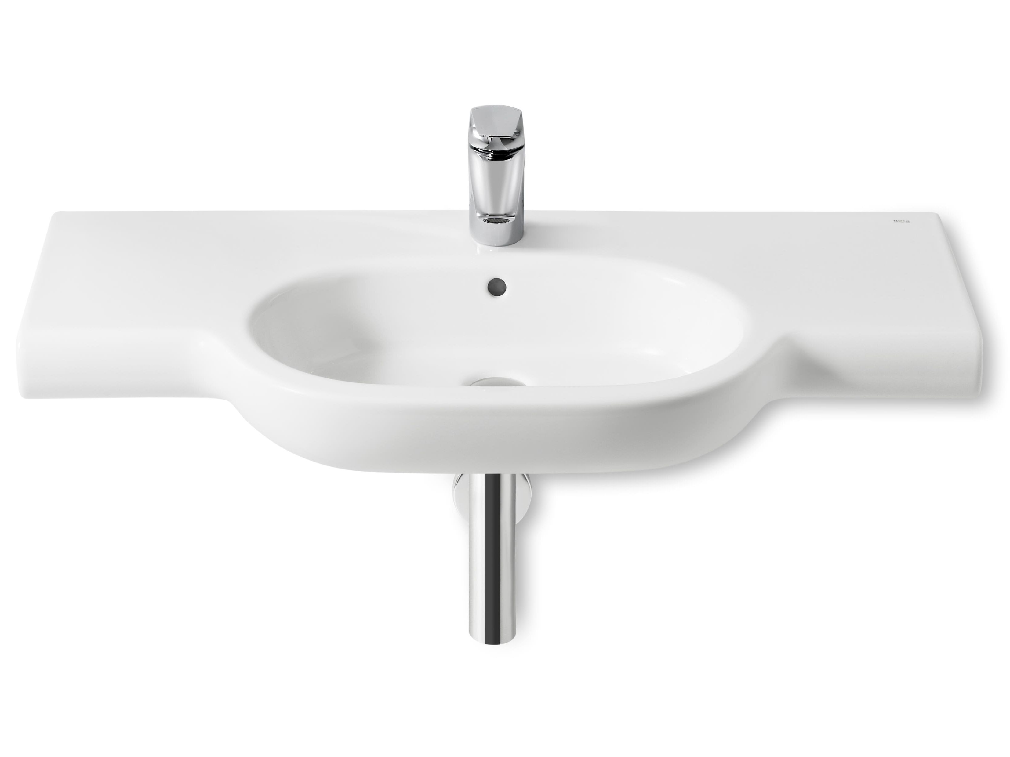 Фарфоровый одиночный овальный умывальник с столешницей Roca Meridian ARCH-00035618