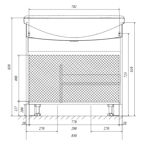 У94493 Тумба Lina New 85Н 1в.я 2д Белый глянец 1 Marka Lina - Вид №6