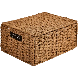 Корзина с крышкой для хранения 31x15x23 см бумага цвет коричневый 89344342 STLM-2107445