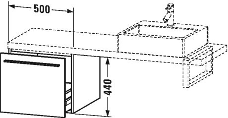 XL543207979 X-Large Шкафчик для консоли Орех натуральный, декор Duravit - Вид №1
