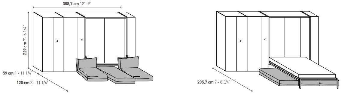 TUMIDEI Оборудованная стенка с раскладной кроватью Alcova light sun-id-1370323 - Вид №3