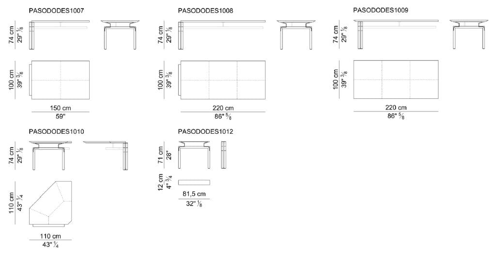 Модульный стол для совещаний с кожаной обивкой i 4 Mariani ARCH-00016638 - Вид №2