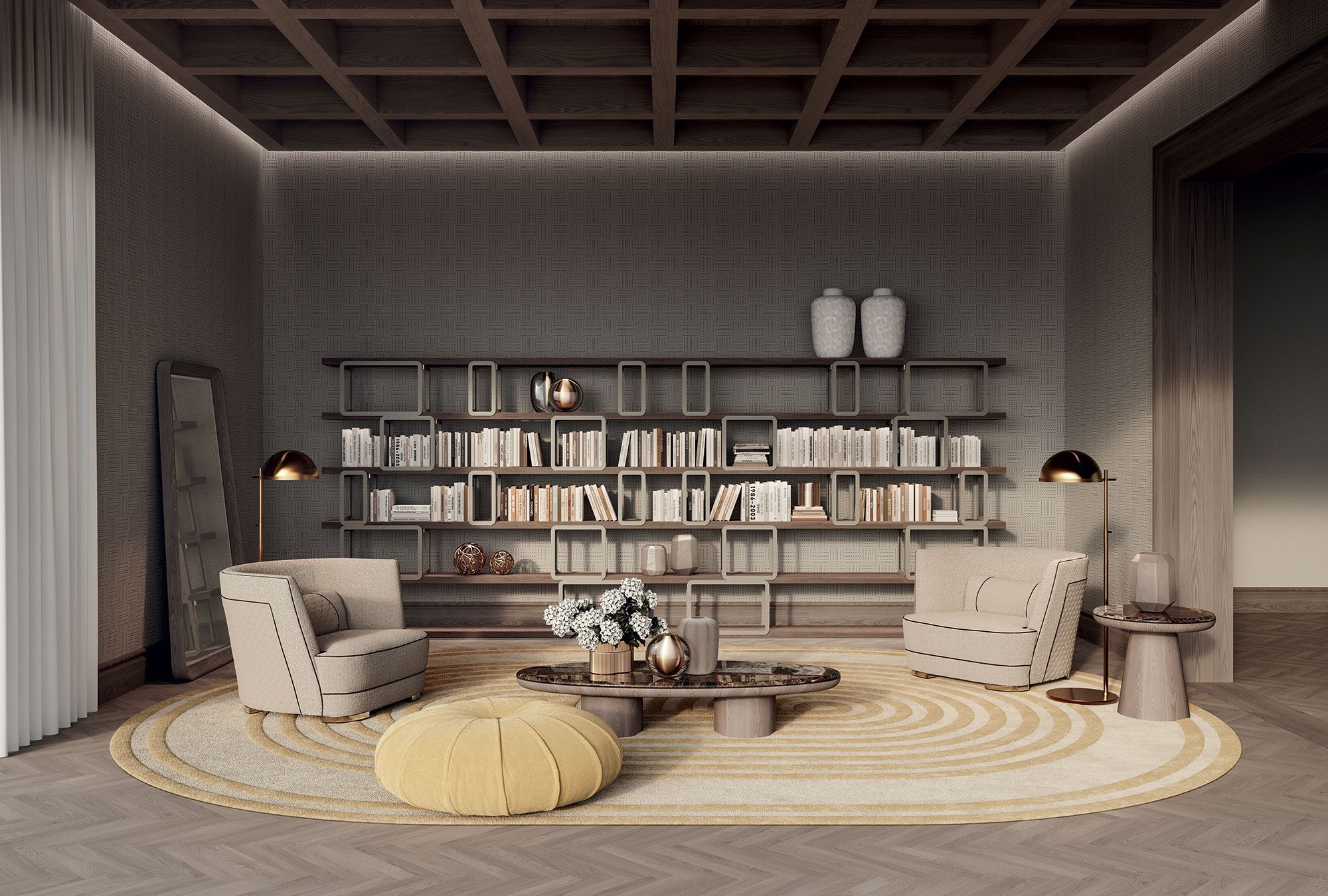 Книжный шкаф из металла и дерева Vittoria Frigerio GRIFFI ARCH-00040746 - Вид №3