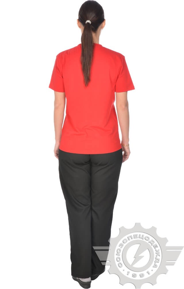 61123 Футболка "Престиж" красная  Одежда для официантов  размер L (50) Спецодежда  - Вид №11