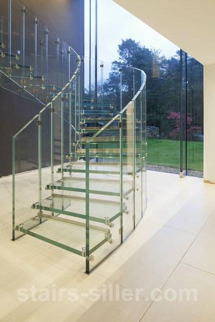 Siller Treppen Самонесущая винтовая лестница из нержавеющей стали и стекла Fly sun-id-1458385 - Вид №11