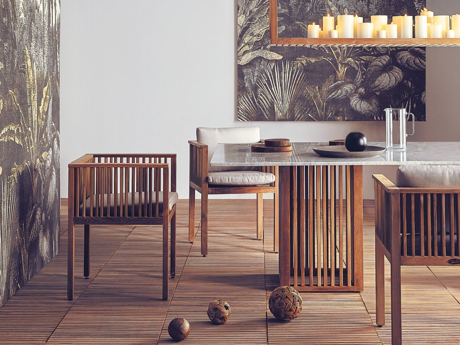 Стул для сада из тикового дерева с подлокотниками Il Giardino di Legno код ARCH-00104226 - Вид №5