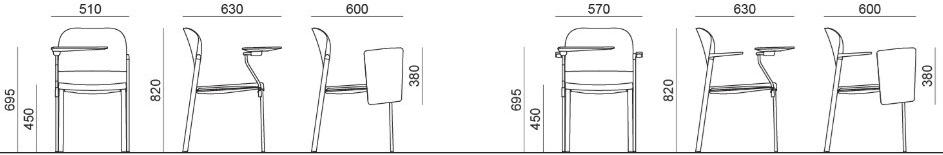 Diemmebi Стул с клапаном из переработанного полипропилена и металла Makeup sun-id-1488387 - Вид №4