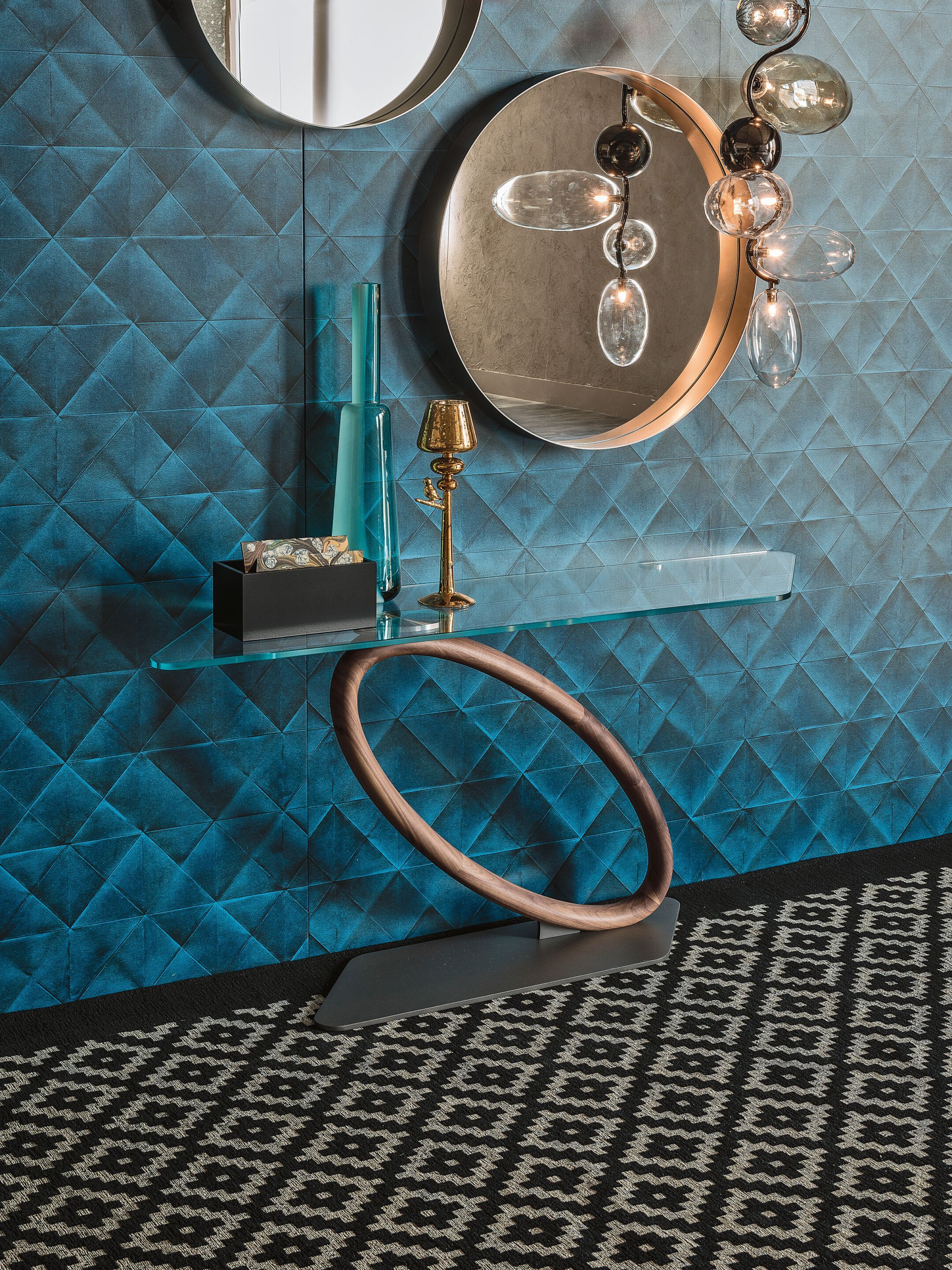 Прямоугольная консоль из дерева и стекла Cattelan italia TOUR ARCH-00034697 - Вид №2