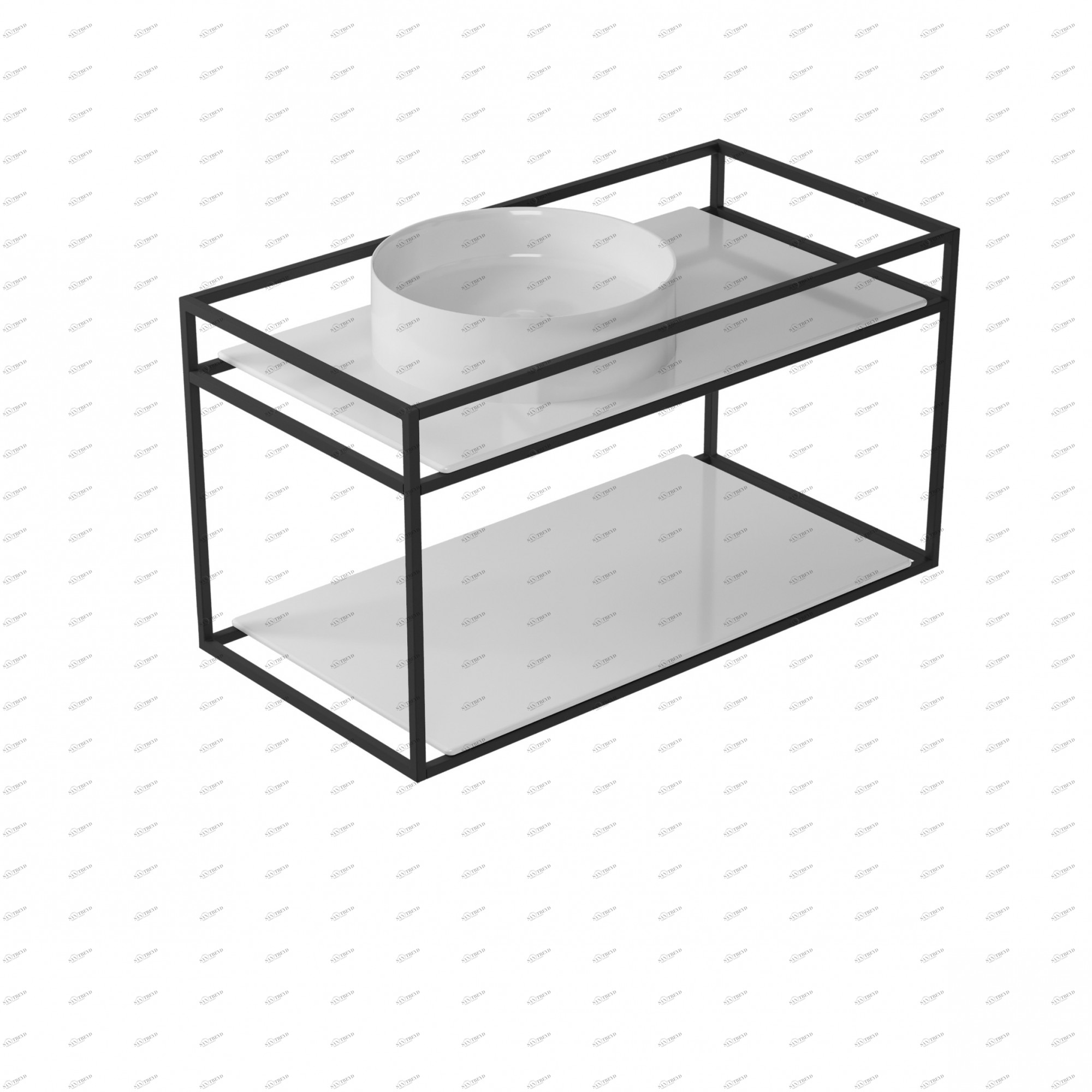 2074NE Подвесная раковина настенная прямоугольная Galassia  черная 