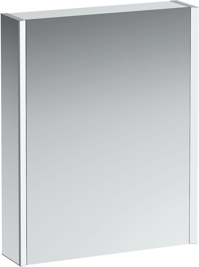 H4084219001441 Зеркальный шкафчик, алюминий, 1 двойная зеркальная дверь, с 2 светодиодными осветительными элементами , без розетки, без переключателя, дверца слева LAUFEN PRO