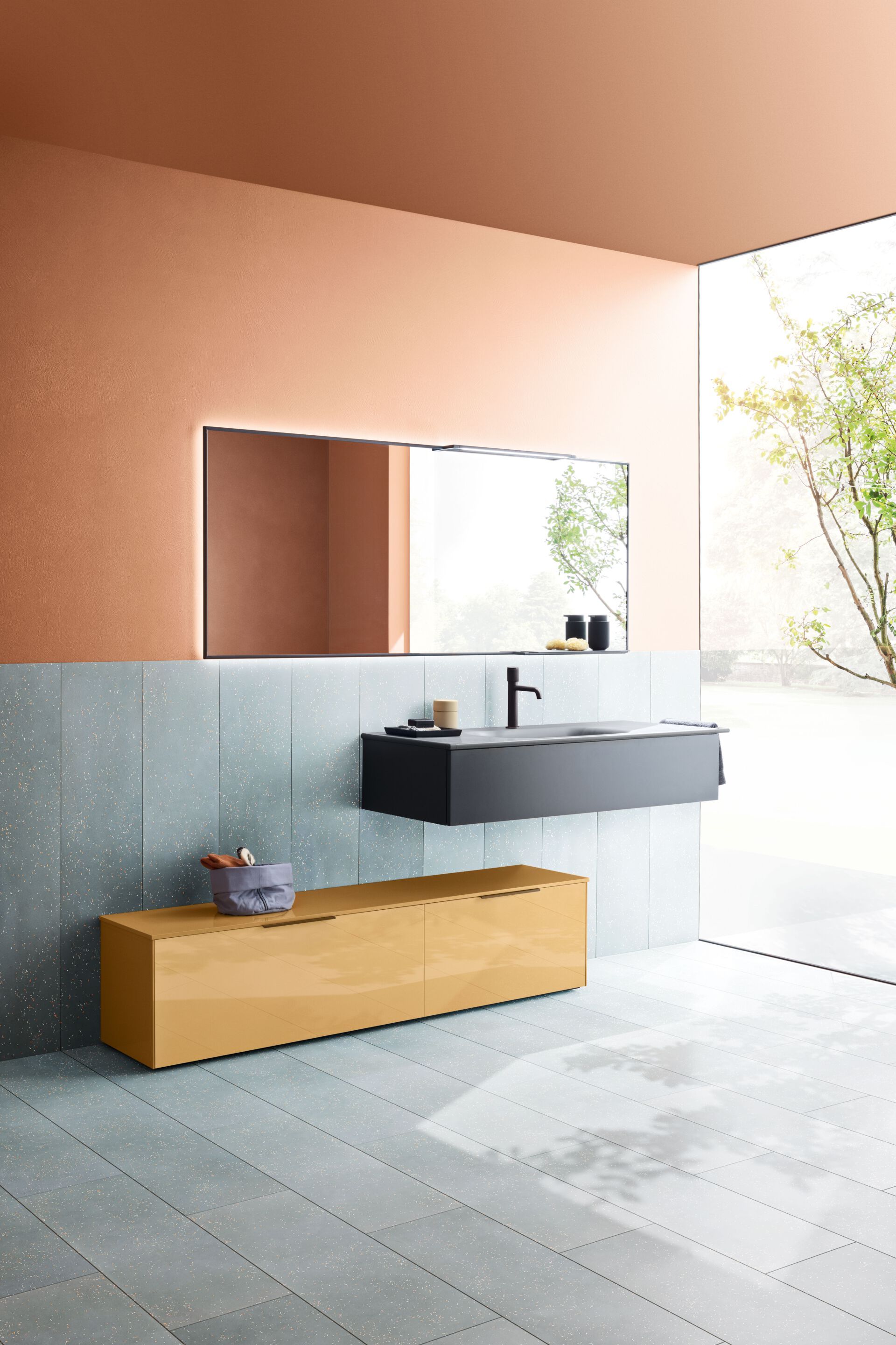 Глянцевый и матовый лакированный деревянный подвесной умывальник ARBLU Dress System ARCH-00122119 - Вид №1