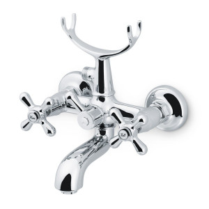 Настенный наружный смеситель для ванны с ручным душем