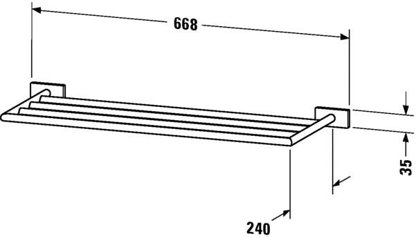 Duravit Держатель для полотенец / полка для ванной из металла Karree 009962 - Вид №2