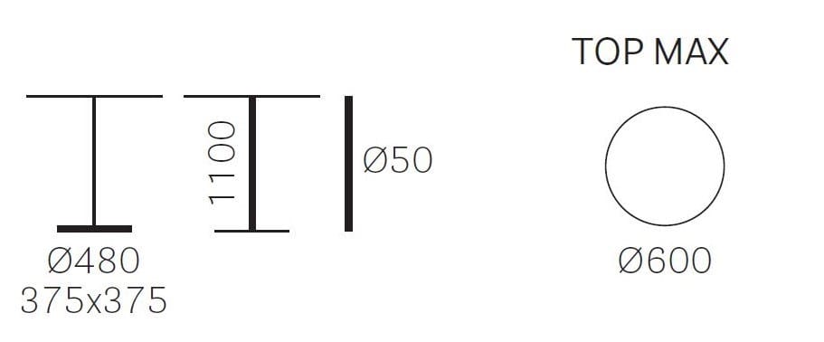 Высокий квадратный стол со спицами Pedrali Bold ARCH-00106118 - Вид №2