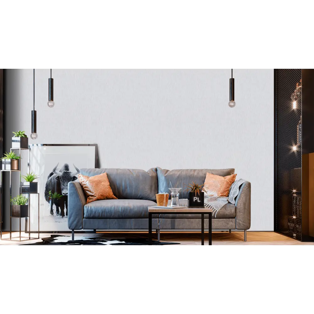 VOG COLLECTION Cortaderia - Флизелиновые обои серые с текстурой тиснения 87769311 STLM-0075641 - Вид №2