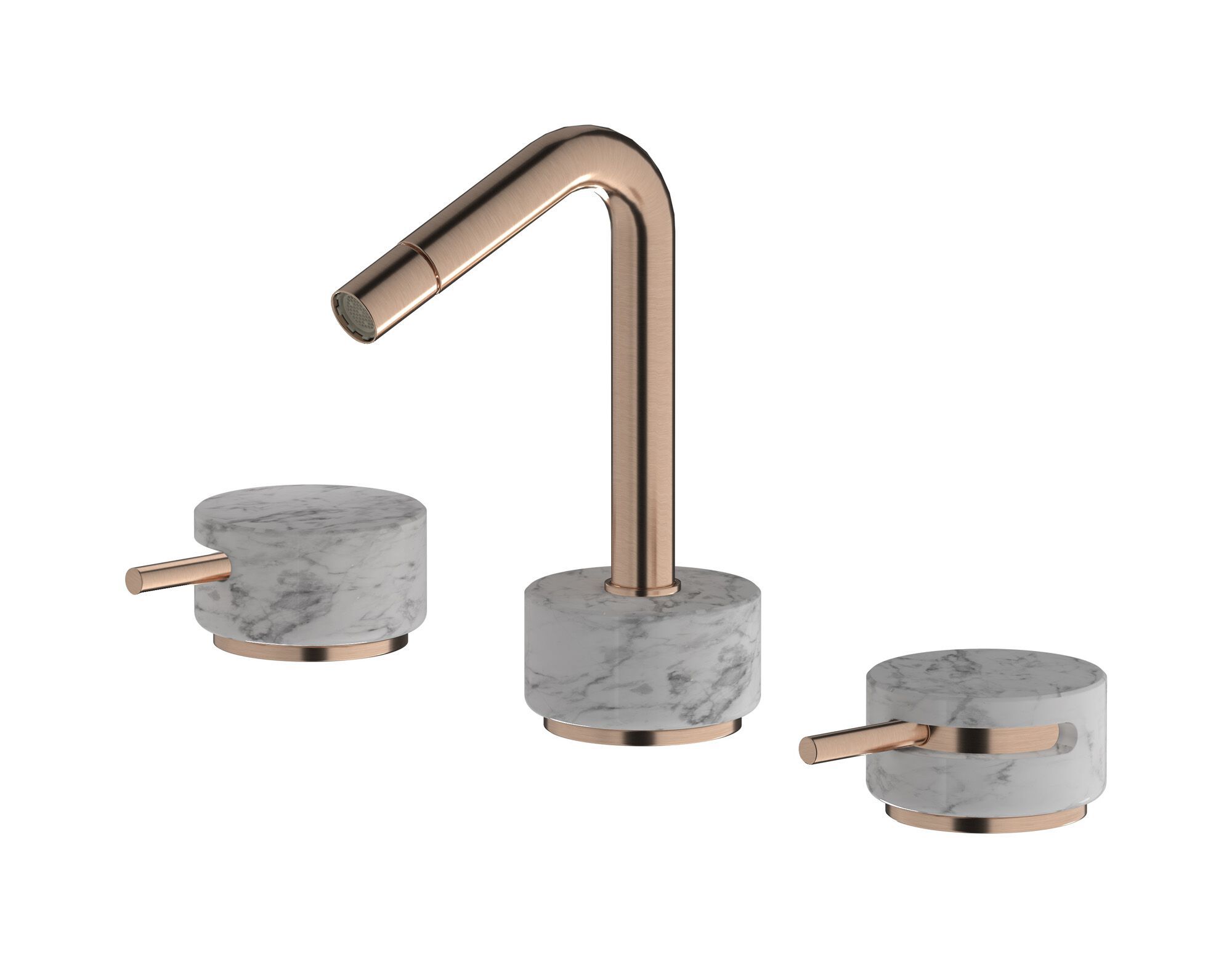 Смеситель для биде с 3 отверстиями для мраморной столешницы с автоматическим сливом IB мрамор + мрамор Elle ARCH-00121920 - Вид №20