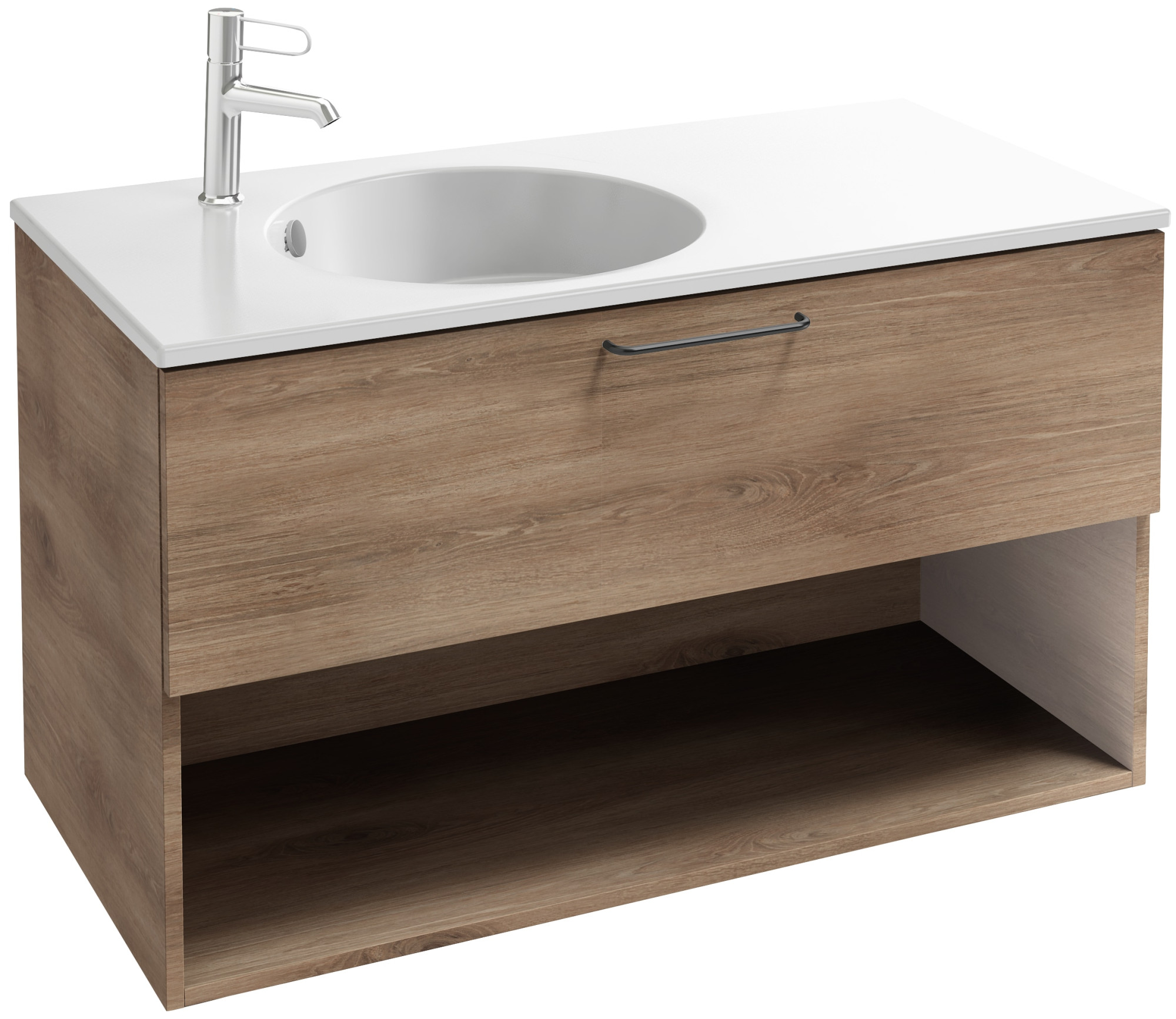 EB2554-R9-NR4 Тумба для столешницы 100 см, 1 ящик/1 ниша, черная ручка JACOB DELAFON ODÉON RIVE GAUCHE ODEON RIVE GAUCHE