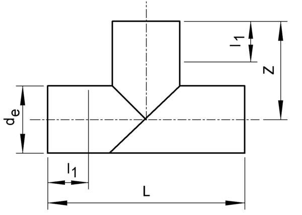 SANIT 751830106 Тройник 90 °, PP, SDR 17,6, длинный, сварная  - Вид №1