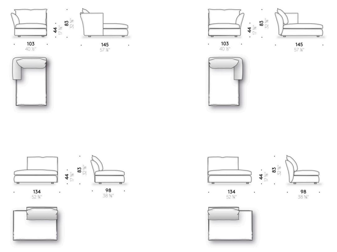 Секционный диван из ткани DE PADOVA PILLOW 20 ARCH-00058923 - Вид №7