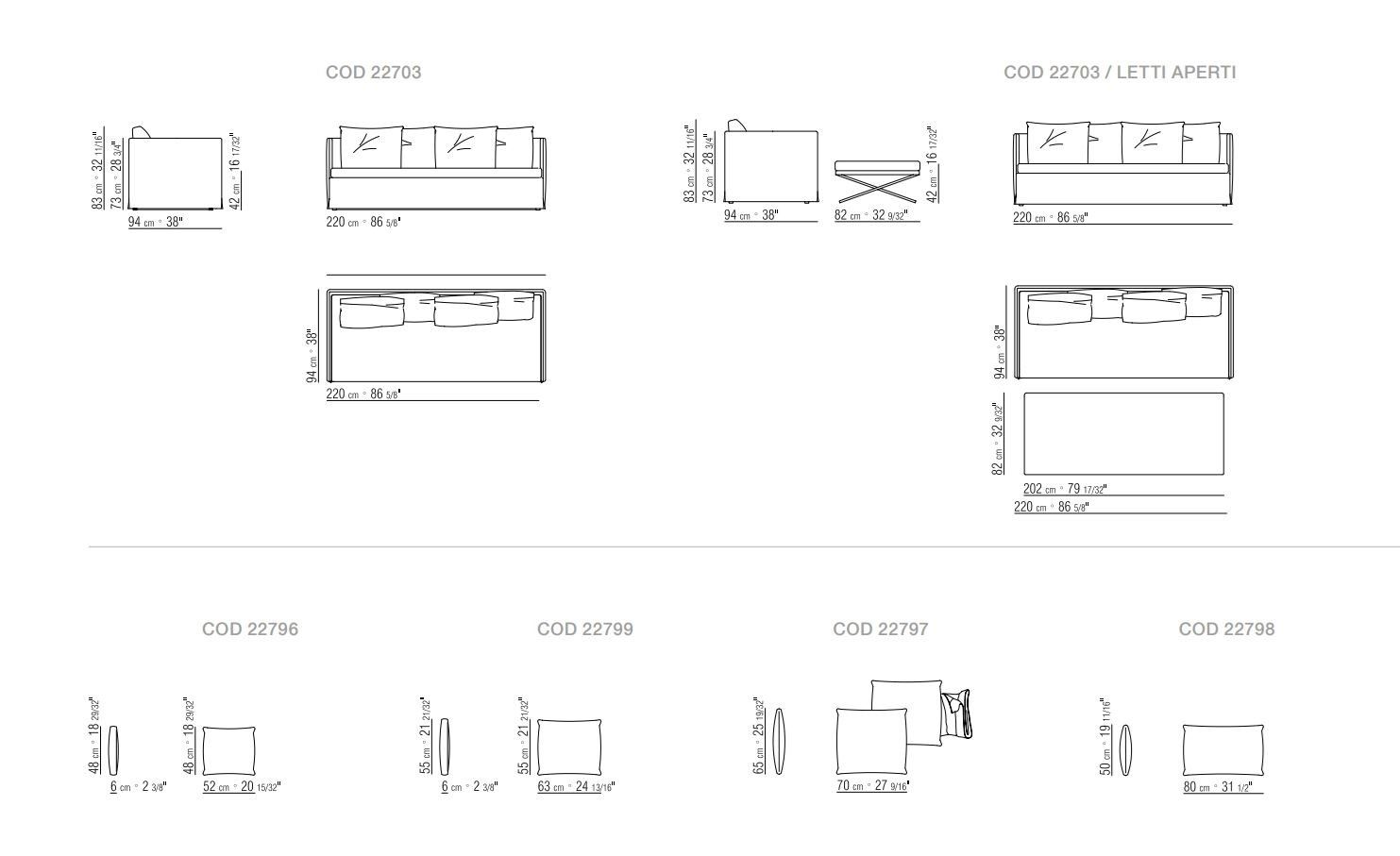 Диван-кровать из ткани Flexform TWINS ARCH-00055912 - Вид №7