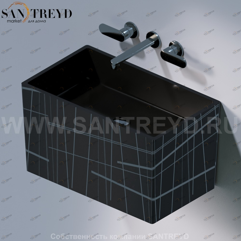 L111.416P Подвесная раковина настенная овальная A. e T. Italia TOWER черная AeT ITALIA