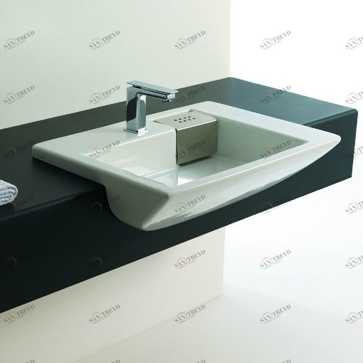 TFL009 Полувстраиваемая раковина консольная 50 см белая ArtCeram Washbasins 