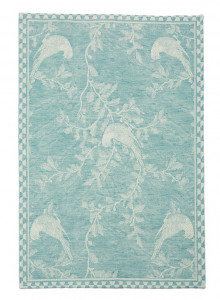 LEI_159_65 Полотенце кухонное 50/70 бирюзовый 50% лен 50% хлопок жаккард LEITNER